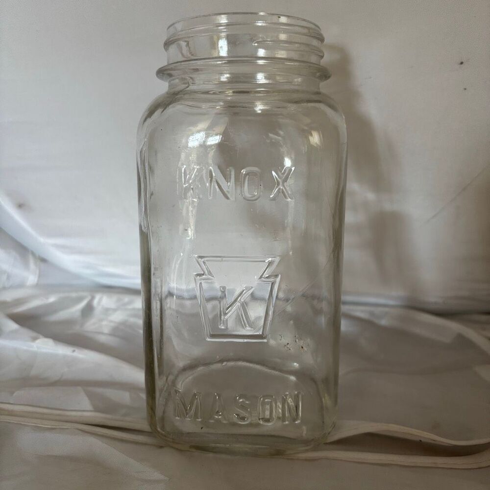 Vintage Knox Mason Jar With Keystone Logo